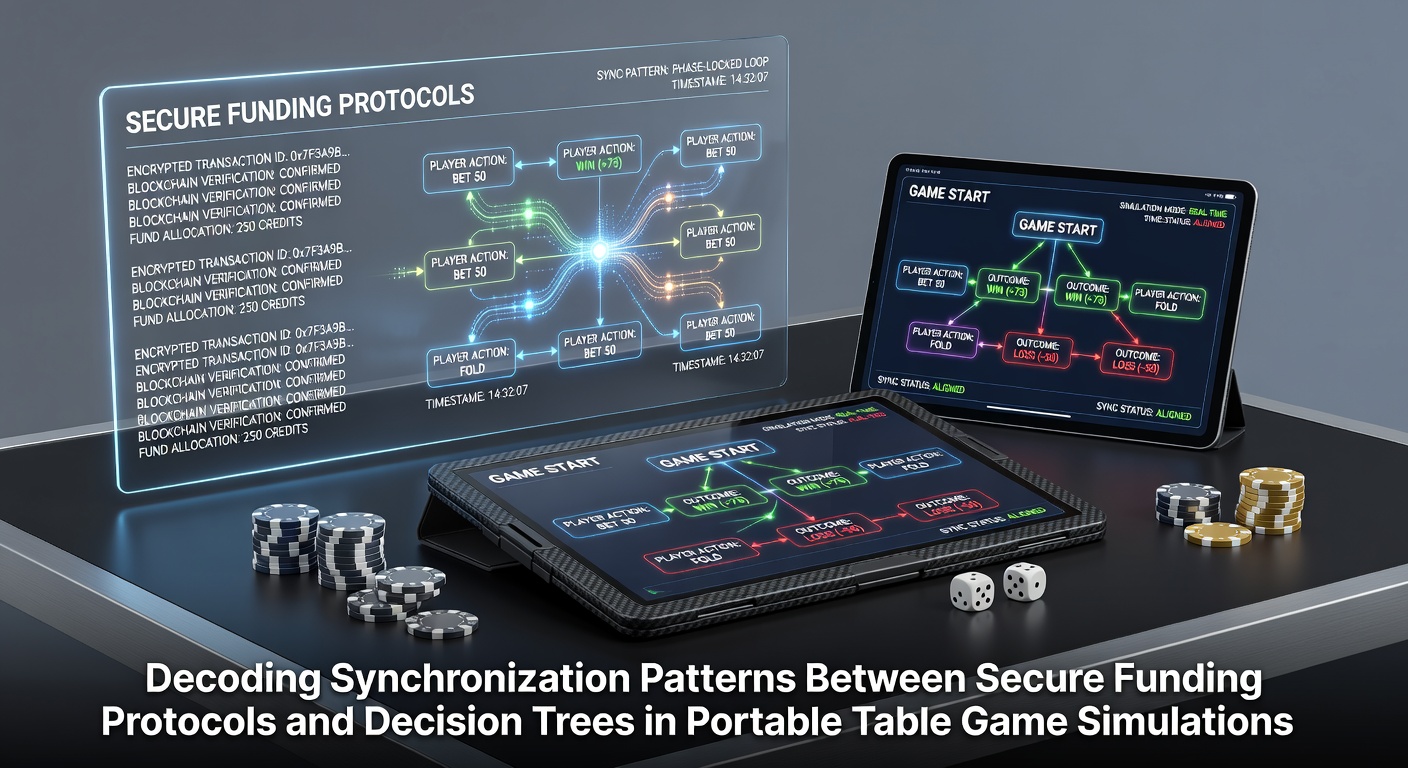 Illustration of secure funding protocols integrated with decision tree algorithms in mobile table game environments