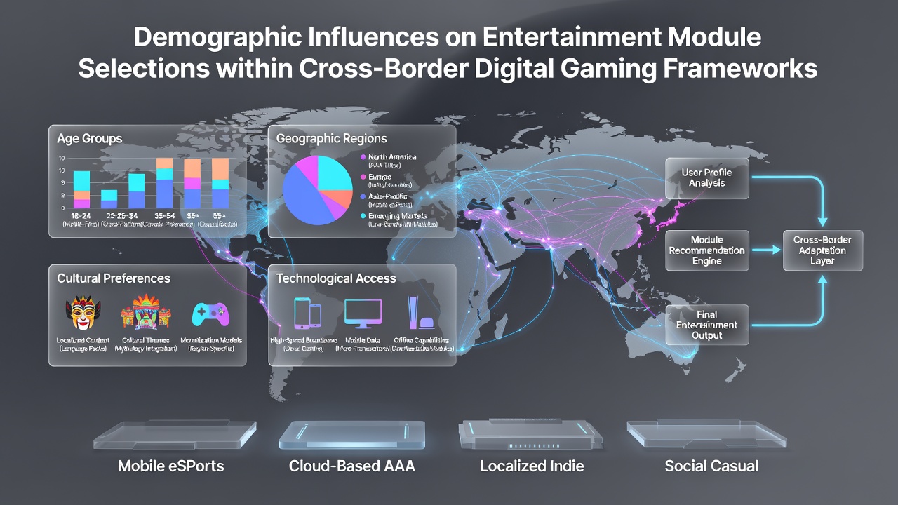 Global digital gaming platforms showing diverse user interfaces tailored to different demographic groups across regions