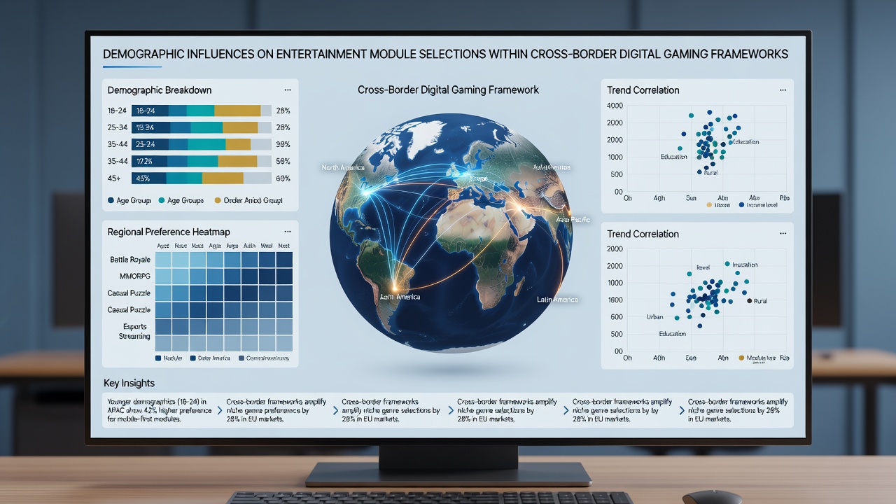 Diverse players engaging with different gaming modules on mobile and desktop devices in various international settings