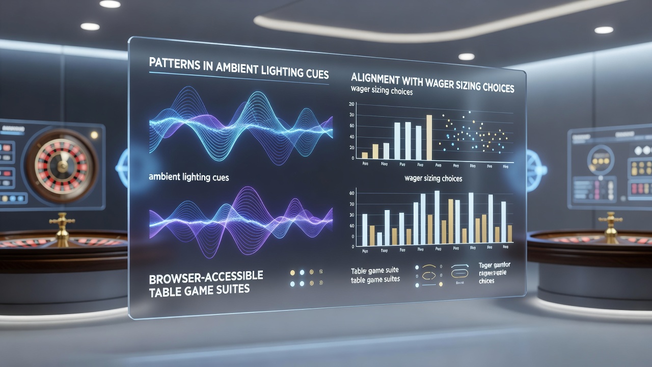 Browser interface showing ambient lighting variations in online table games with wager panels highlighted