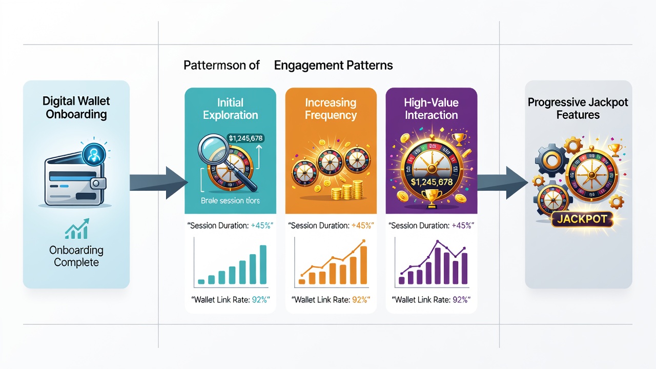 Analytics dashboard displaying player engagement metrics for progressive jackpots on mobile devices