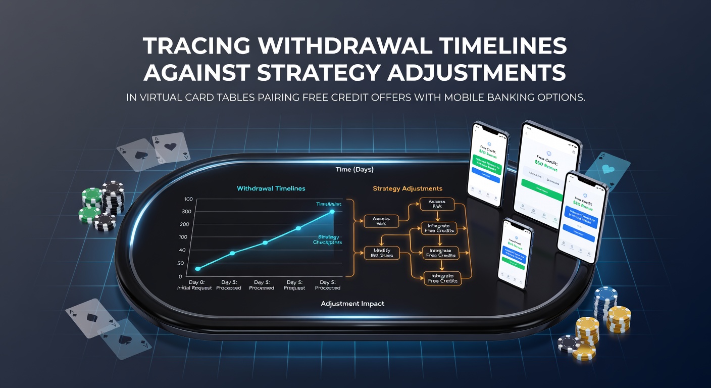 Virtual card table interface showing free credit balance and mobile banking withdrawal options