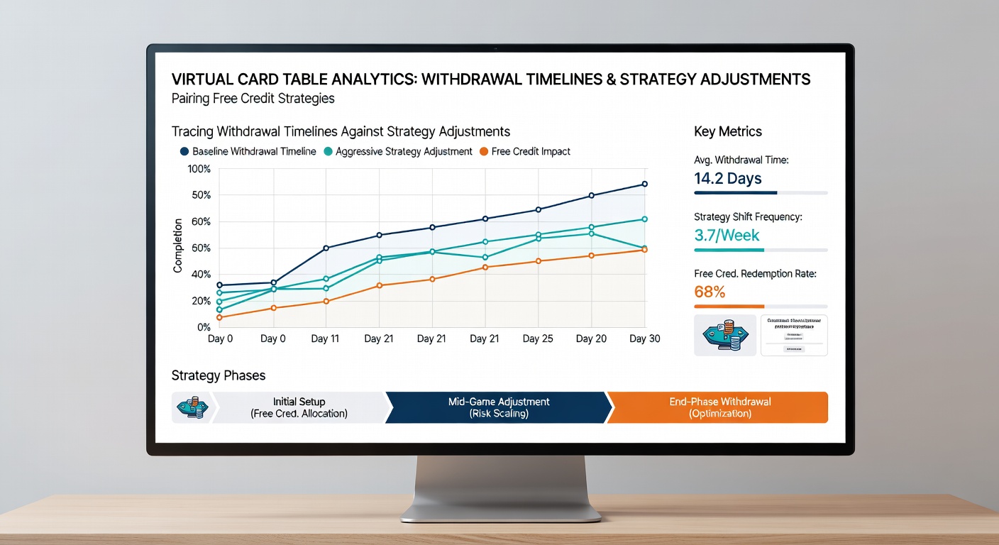 Mobile banking app screen displaying withdrawal status and virtual table strategy metrics